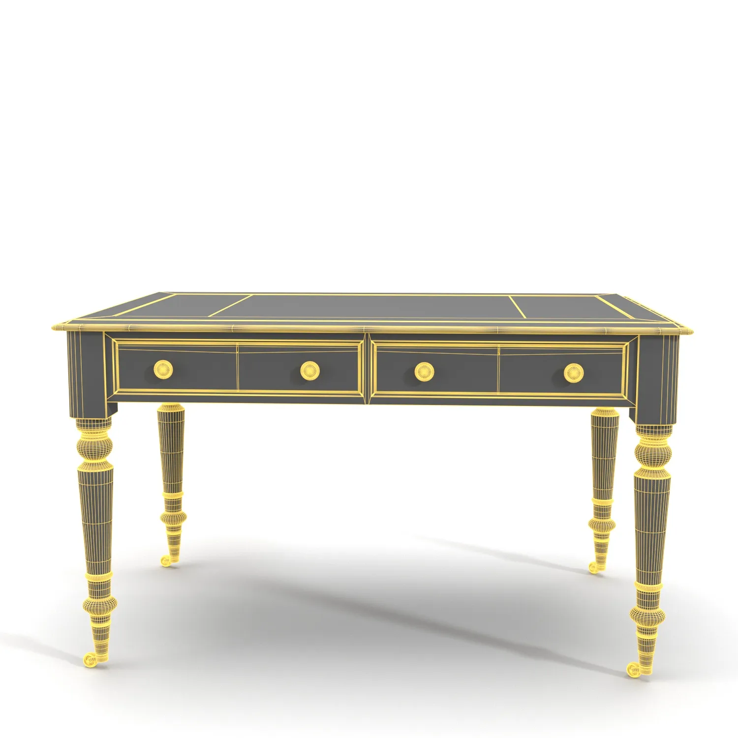 English Partner Writing Desk PBR 3D Model_07